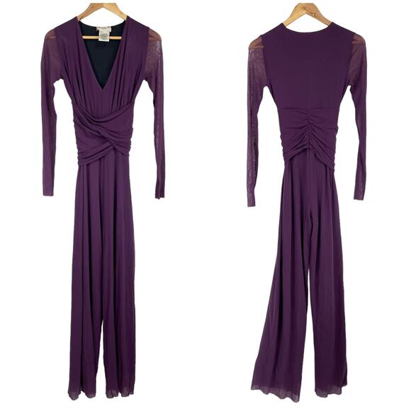 Fuzzi Jean Paul Gaultier NWT Tuta Wide Leg Long Sleeve Mesh Jumpsuit Size M - Picture 4 of 10